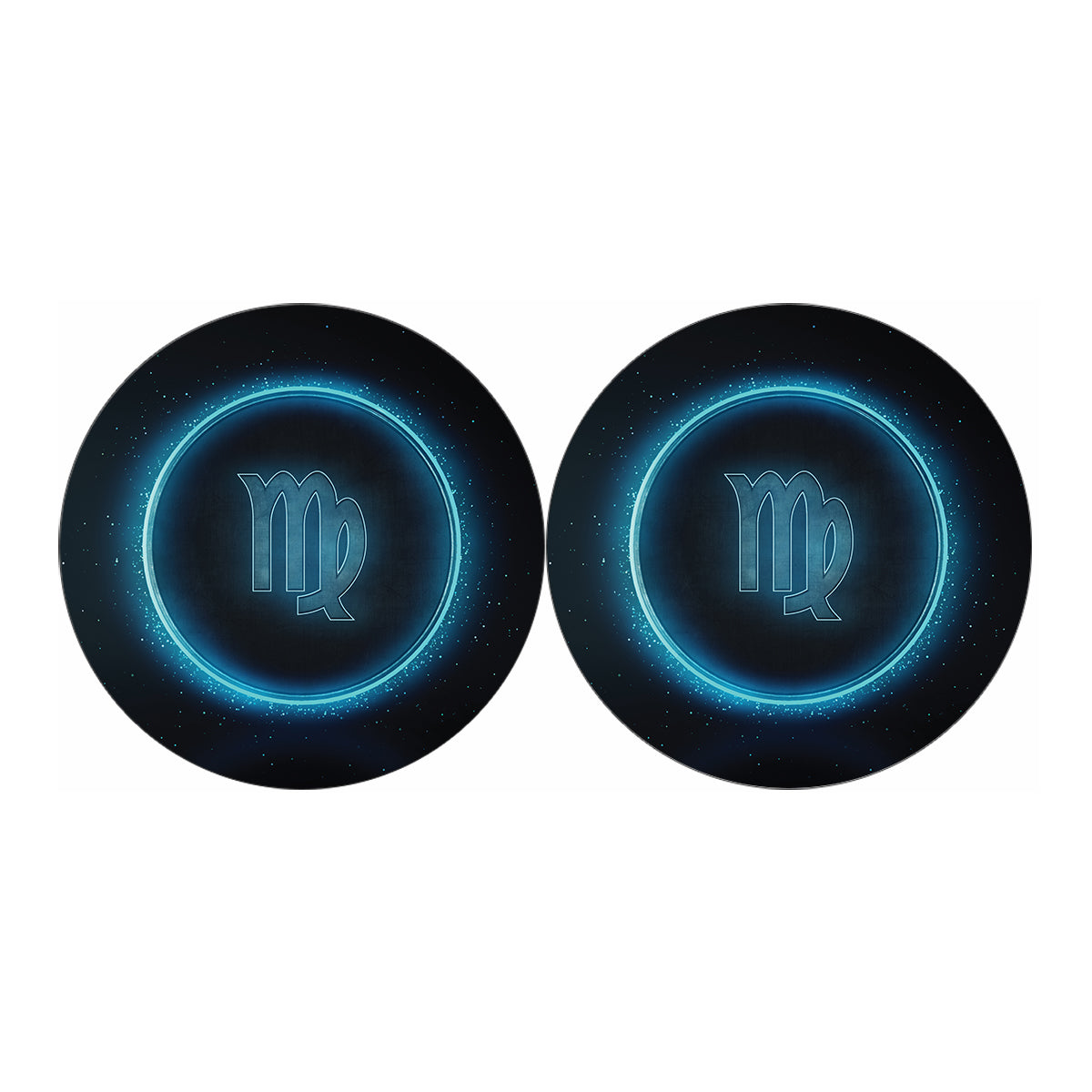 Blue Virgo Zodiac Sign Print Car Coasters