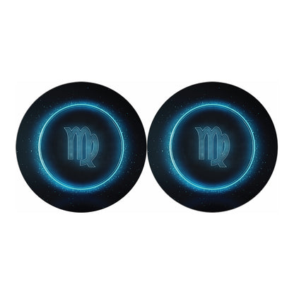 Blue Virgo Zodiac Sign Print Car Coasters