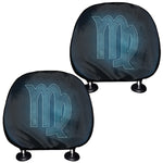 Blue Virgo Zodiac Sign Print Car Headrest Covers