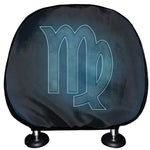 Blue Virgo Zodiac Sign Print Car Headrest Covers