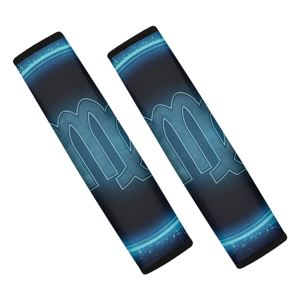 Blue Virgo Zodiac Sign Print Car Seat Belt Covers
