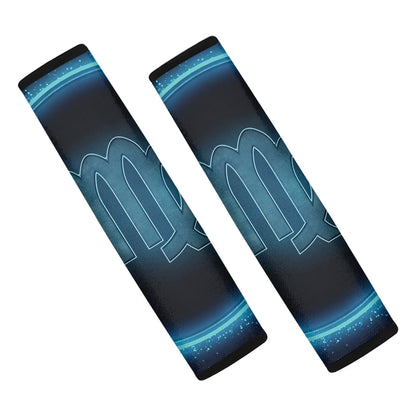 Blue Virgo Zodiac Sign Print Car Seat Belt Covers