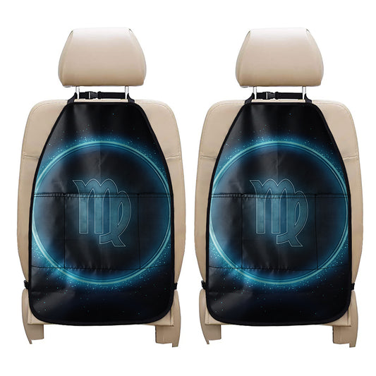 Blue Virgo Zodiac Sign Print Car Seat Organizers