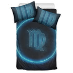 Blue Virgo Zodiac Sign Print Duvet Cover Bedding Set