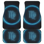 Blue Virgo Zodiac Sign Print Front and Back Car Floor Mats