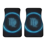 Blue Virgo Zodiac Sign Print Front Car Floor Mats