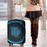 Blue Virgo Zodiac Sign Print Luggage Cover