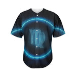 Blue Virgo Zodiac Sign Print Men's Baseball Jersey