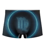 Blue Virgo Zodiac Sign Print Men's Boxer Briefs