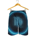 Blue Virgo Zodiac Sign Print Men's Shorts