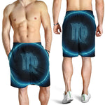 Blue Virgo Zodiac Sign Print Men's Shorts