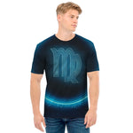 Blue Virgo Zodiac Sign Print Men's T-Shirt