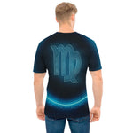 Blue Virgo Zodiac Sign Print Men's T-Shirt