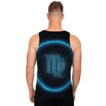 Blue Virgo Zodiac Sign Print Men's Tank Top