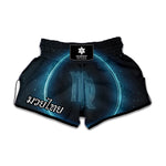 Blue Virgo Zodiac Sign Print Muay Thai Boxing Shorts