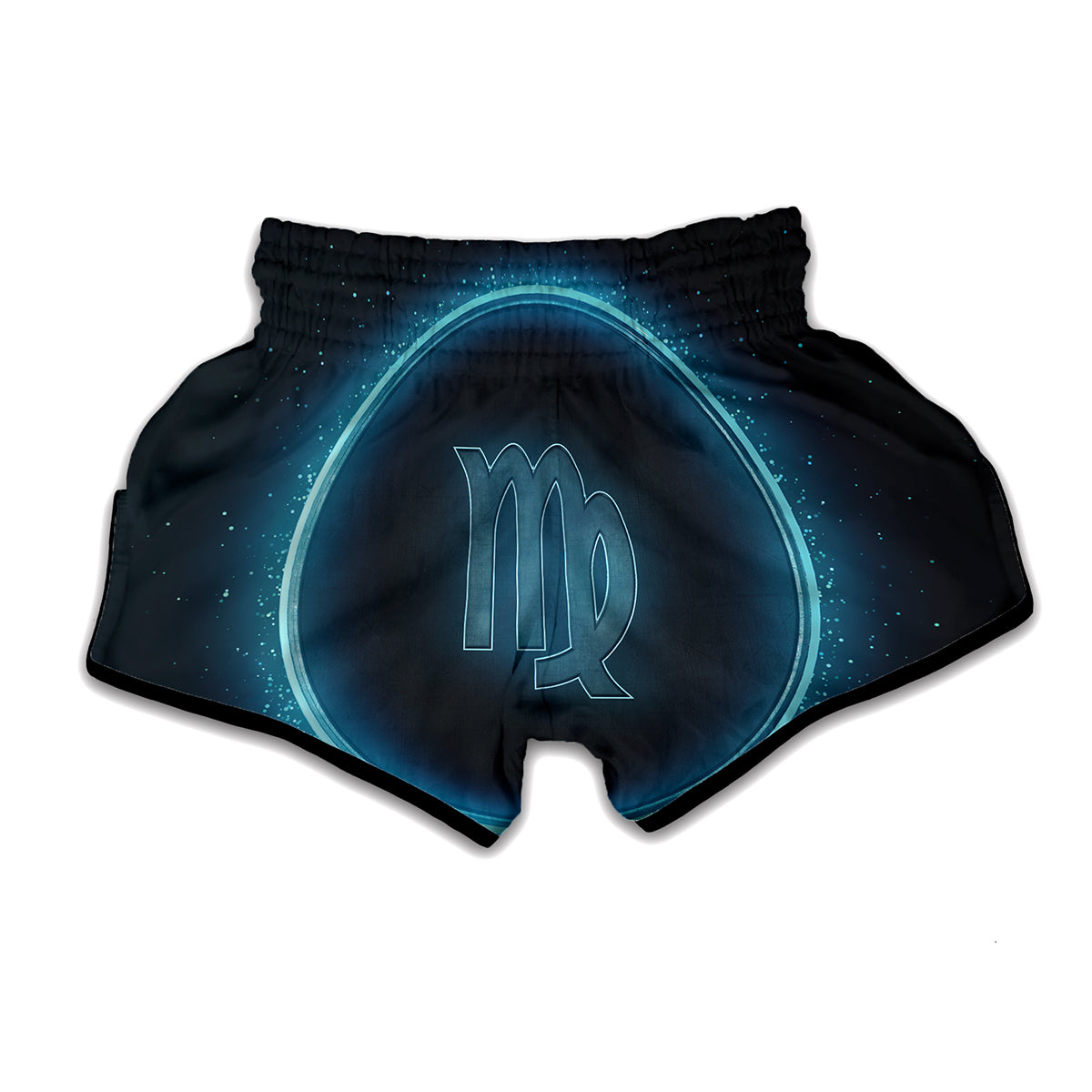 Blue Virgo Zodiac Sign Print Muay Thai Boxing Shorts