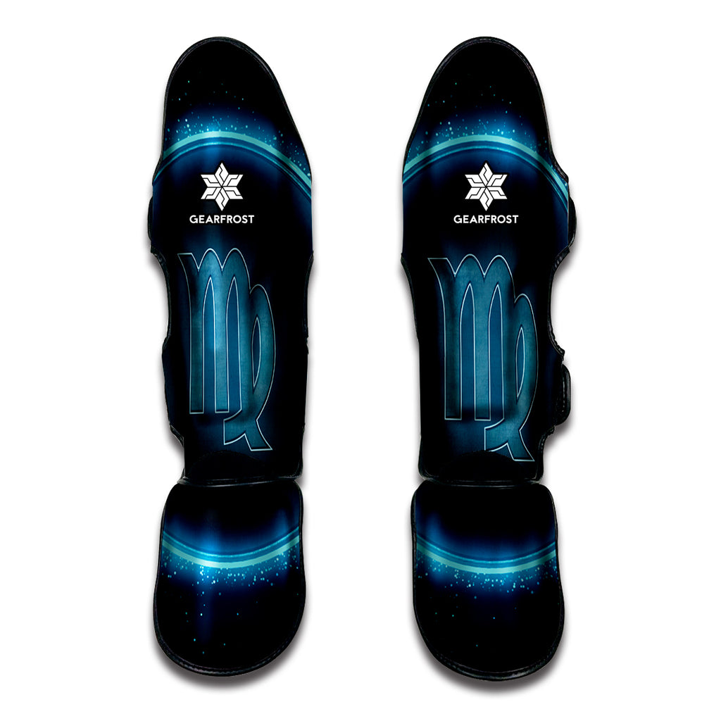 Blue Virgo Zodiac Sign Print Muay Thai Shin Guard