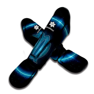 Blue Virgo Zodiac Sign Print Muay Thai Shin Guard