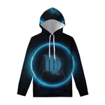 Blue Virgo Zodiac Sign Print Pullover Hoodie