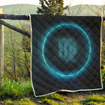 Blue Virgo Zodiac Sign Print Quilt