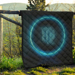 Blue Virgo Zodiac Sign Print Quilt
