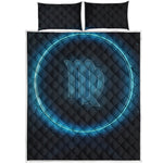Blue Virgo Zodiac Sign Print Quilt Bed Set