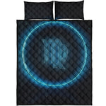 Blue Virgo Zodiac Sign Print Quilt Bed Set