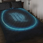 Blue Virgo Zodiac Sign Print Quilt Bed Set