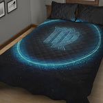 Blue Virgo Zodiac Sign Print Quilt Bed Set