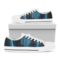 Blue Virgo Zodiac Sign Print White Low Top Sneakers