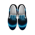 Blue Virgo Zodiac Sign Print White Slip On Shoes