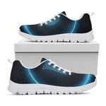 Blue Virgo Zodiac Sign Print White Sneakers