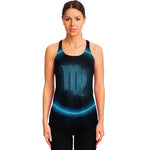 Blue Virgo Zodiac Sign Print Women's Racerback Tank Top