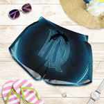 Blue Virgo Zodiac Sign Print Women's Shorts
