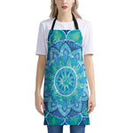 Blue Vishuddha Chakra Mandala Print Apron