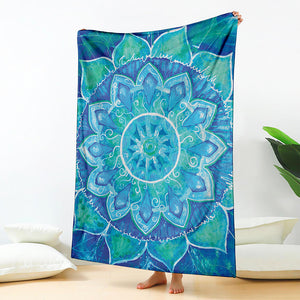 Blue Vishuddha Chakra Mandala Print Blanket