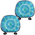 Blue Vishuddha Chakra Mandala Print Car Headrest Covers