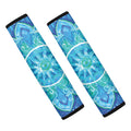 Blue Vishuddha Chakra Mandala Print Car Seat Belt Covers