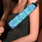 Blue Vishuddha Chakra Mandala Print Car Seat Belt Covers