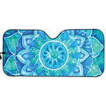 Blue Vishuddha Chakra Mandala Print Car Sun Shade