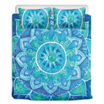 Blue Vishuddha Chakra Mandala Print Duvet Cover Bedding Set