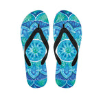 Blue Vishuddha Chakra Mandala Print Flip Flops