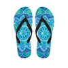 Blue Vishuddha Chakra Mandala Print Flip Flops