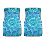 Blue Vishuddha Chakra Mandala Print Front Car Floor Mats