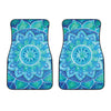 Blue Vishuddha Chakra Mandala Print Front Car Floor Mats