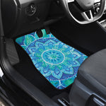 Blue Vishuddha Chakra Mandala Print Front Car Floor Mats