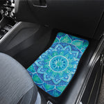 Blue Vishuddha Chakra Mandala Print Front Car Floor Mats