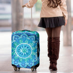 Blue Vishuddha Chakra Mandala Print Luggage Cover