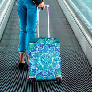 Blue Vishuddha Chakra Mandala Print Luggage Cover