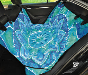 Blue Vishuddha Chakra Mandala Print Pet Car Back Seat Cover